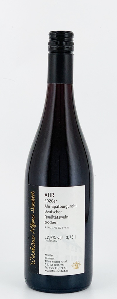 Hörner Weinhaus Hostert Ahr Spätburgunder Qualitätswein Rotwein